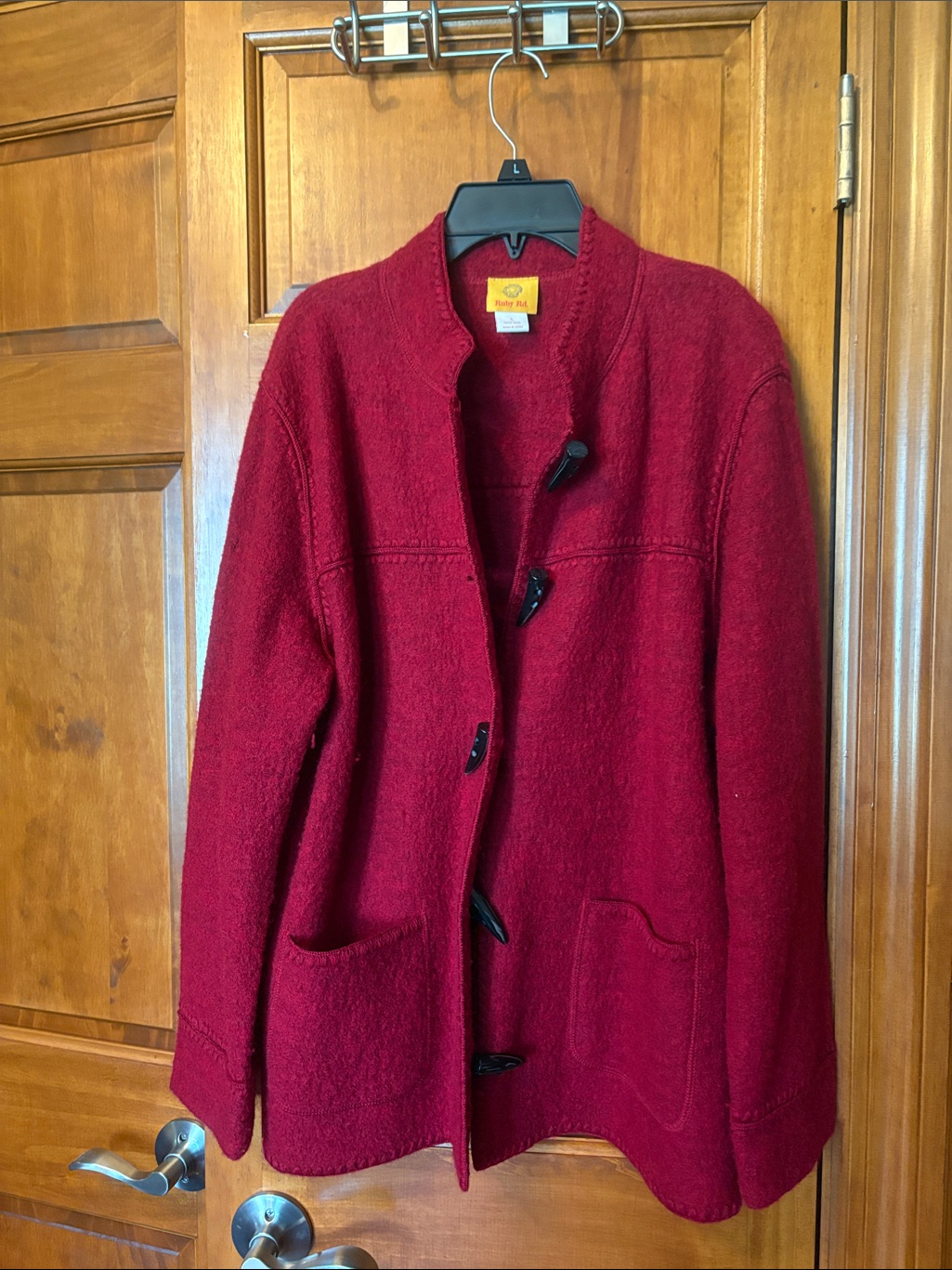 Ruby Rd. Deep Berry Wool Coat